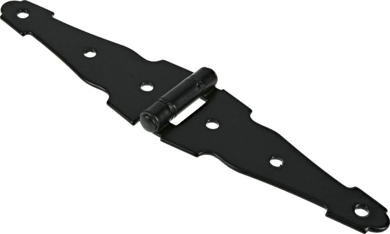 HARDWARE ESSENTIALS Hillman 853355 Hardware Essentials 852346 Antique Brass Spring Door Stops 2 Pack Ornamental Strap Hinge, Black, 2 Pieces - Image 1